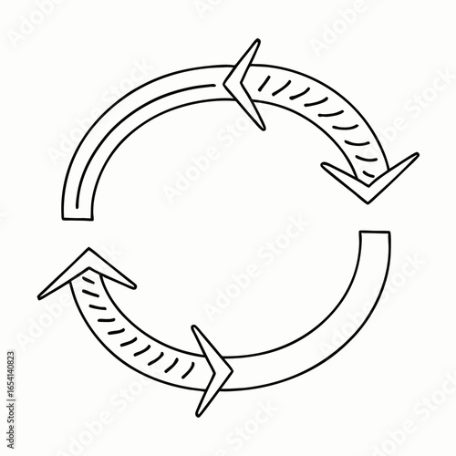 Circular biochemical reaction arrows diagram for molecular processes with copy space; chemical pathway illustration