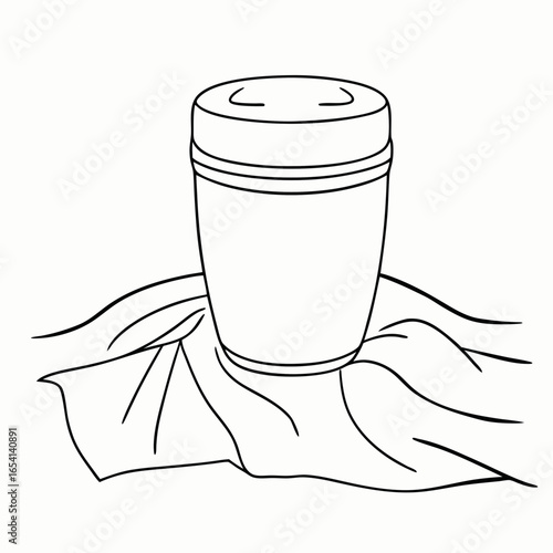 Minimalist biodegradable bamboo urn with recessed lid design featuring copy space for eco-friendly memorial services