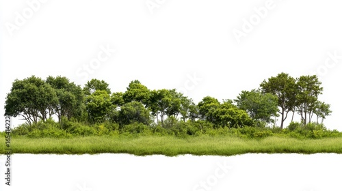 savannah landscape panorama. cut out.