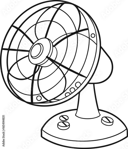 vintage fan vector illustration