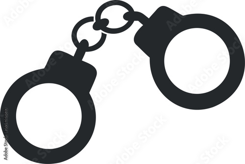 Handcuffs black silhouette icon vector illustration 