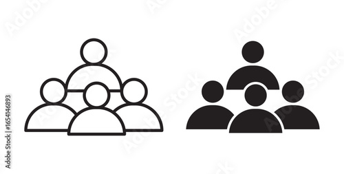 Population icon . Vector illustration with stroke and fill on a white background.