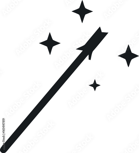 magic wane filter with sparks flat vector icon