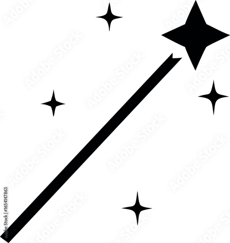 magic wane filter with sparks flat vector icon