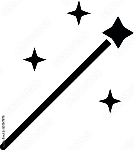 magic wane filter with sparks flat vector icon