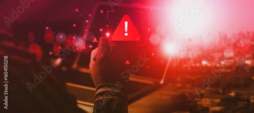 Tableau sur toile Cyber alert escalation concept