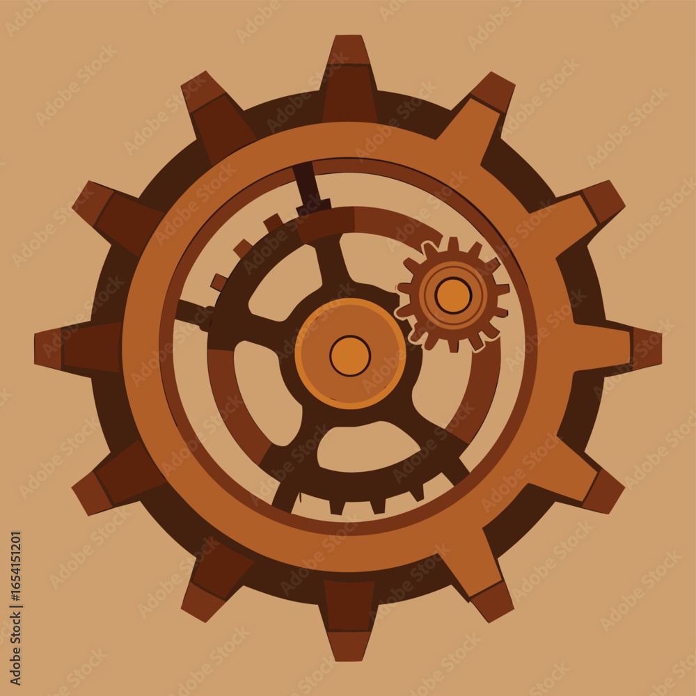 Obraz premium Steampunk Gears Illustration