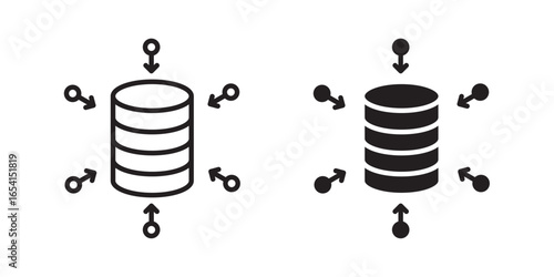 Data aggregation icon . Vector illustration with stroke and fill on a white background.