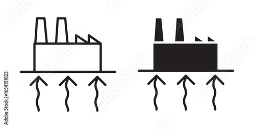 Geothermal Energy icon . Vector illustration with stroke and fill on a white background.