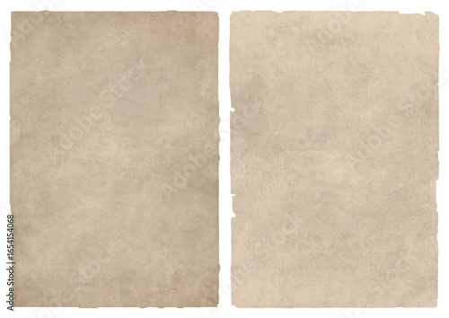 Vintage old paper texture background set, aged parchment sheet for design and retro antique effect