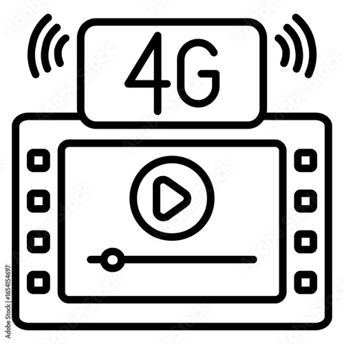 4g Video Streaming Icon