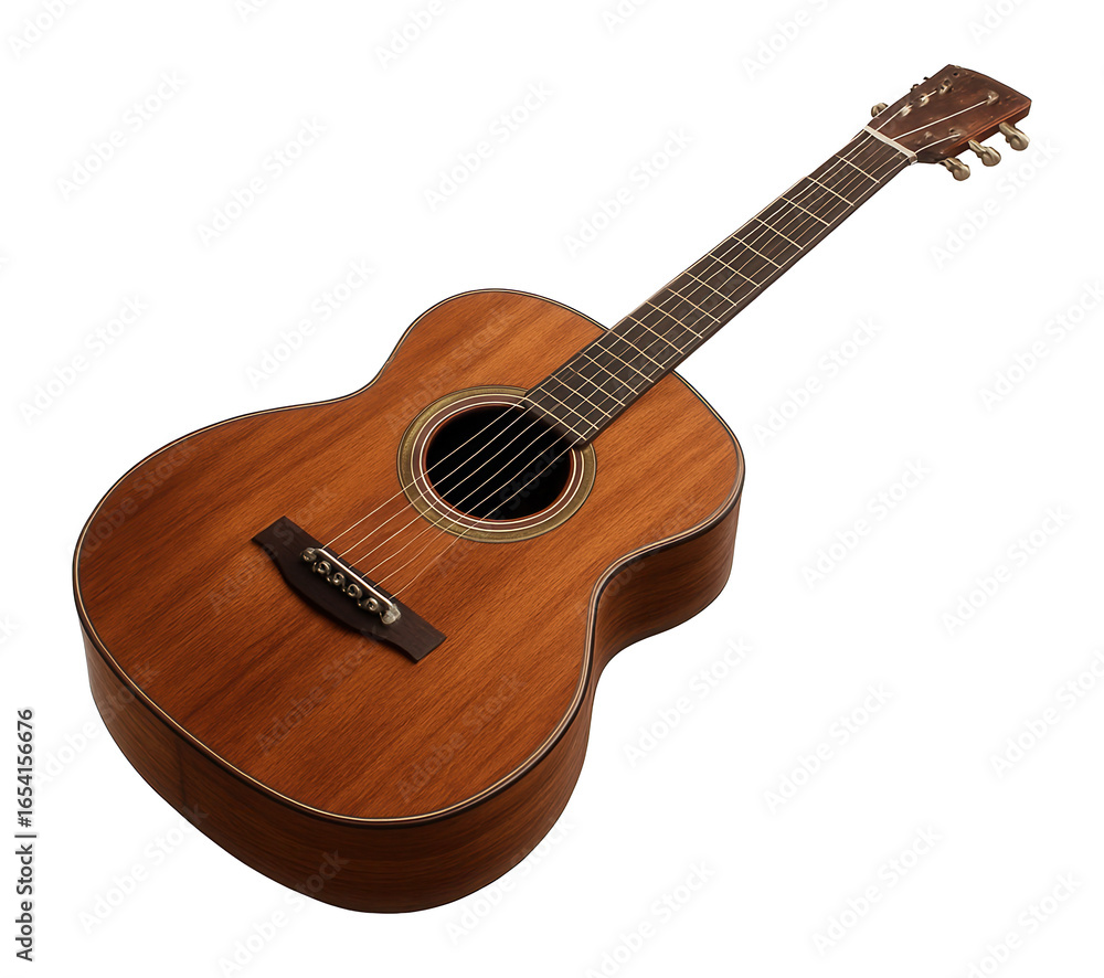 Fototapeta premium Brown wooden acoustic guitar.