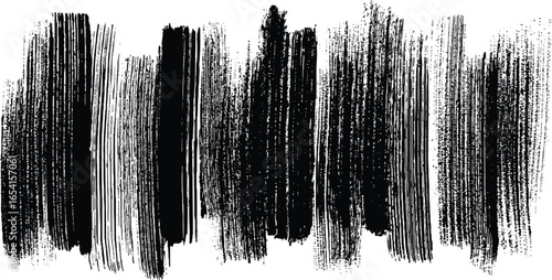 Black Brush Watercolor Stroke Texture – Vector Illustration Abstract Ink Paint Vector Design on Transparent Background.