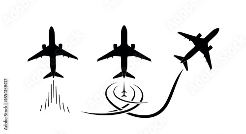 Find airplane flight travel journey vector illustration