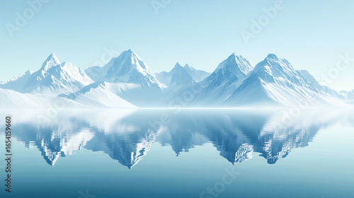 Wallpaper Mural Snow Mountain Range and Lake Water Background Torontodigital.ca