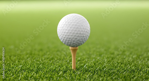 Golf grass border with ball on tee