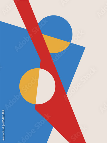 Vector set Poster and collage template Bauhaus art style. Trendy simple and minimalist 20s modern art. For print and wall art.