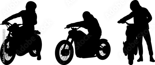 motorcyclist silhouette vector