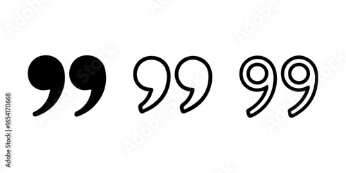 Quotation marks silhouettes representing communication