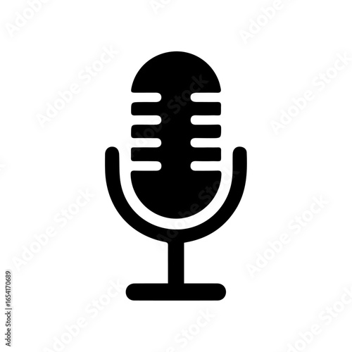 Iconic microphone, symbol of audio recording and broadcasting