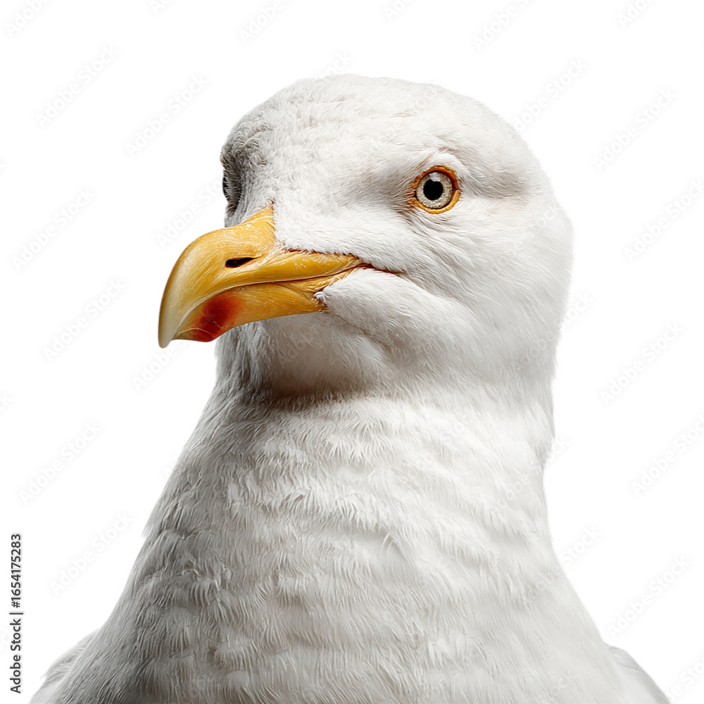 Seagull a portrait on transparent background Seagull a portrait on transparent background