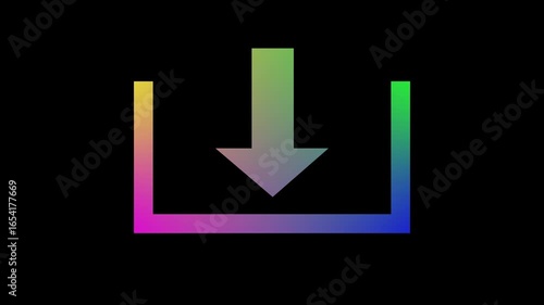 download button animation isolated on white background.