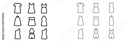 Vector illustration of various clothing styles in a minimalist design