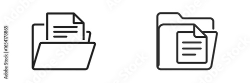 Stylized document folders representing organization and digital file management in a minimalistic design setting