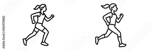 Dynamic running silhouettes showcasing athletic movement in a simple, modern design style