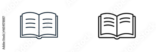 Open books side by side showcasing different line styles and designs in a simple, minimalist format perfect for educational or artistic representation