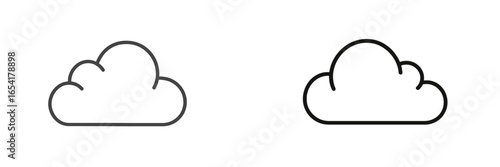 Simple cloud icons representing different styles for design applications or digital content creation