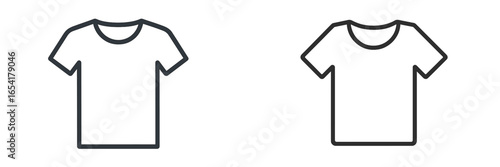 Outline of t-shirts on a plain background showcasing a minimalist design concept for casual wear