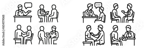 Health professionals engage in discussions and consultations with patients in diverse medical scenarios