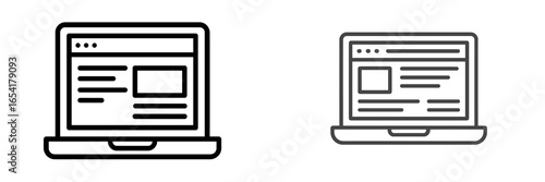 Minimalist laptop icons representing web design and development with a focus on digital aesthetics