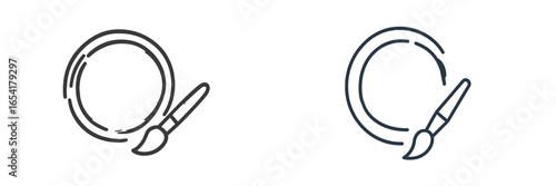 Creative art tools for painting on a blank canvas displayed in a simple and minimalistic style during the day
