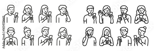 People using mobile devices in various scenarios, showcasing communication and connectivity across different settings