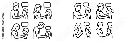 Child interaction and communication among family members in a domestic setting during the day