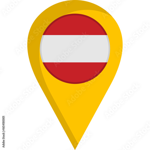 Free Download Austria Flag Location Pin Icon - GFXLoad