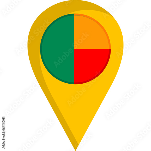 Free Download Benin Flag Location Pin Icon - GFXLoad