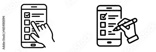 Digital checklist and note-taking on mobile devices during planning