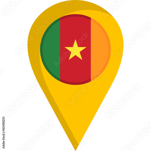 Cameroon Flag Location Pin Icon Free Download Cameroon Flag Location Pin Icon - GFXLoad