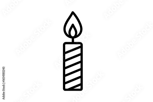 Candle with flame designed in minimalistic style suitable for various occasions and settings