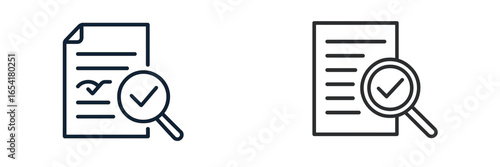 Detailed examination of documents with magnifying glass on a clean background during office hours