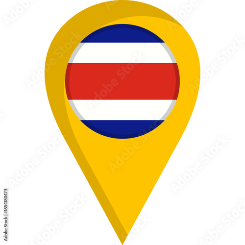 Costa Rica Flag Location Pin Icon Free Download Costa Rica Flag Location Pin Icon - GFXLoad
