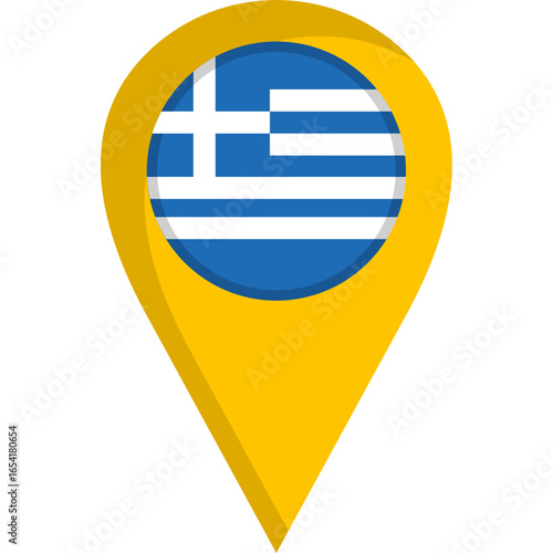 Greece Flag Location Pin Icon
