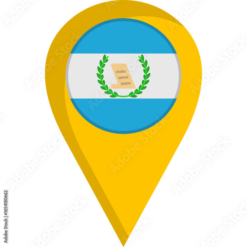 Guatemala Flag Location Pin Icon