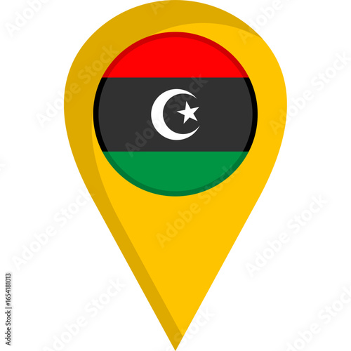 Libya Flag Location Pin Icon Free Download Libya Flag Location Pin Icon - GFXLoad