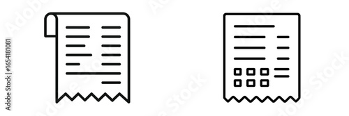 Receipt illustrations showing a standard receipt and a calculator receipt layout for financial documentation