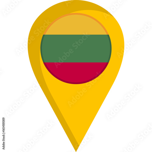 Free Download Lithuania Flag Location Pin Icon - GFXLoad