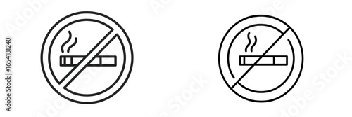 Symbols indicating the prohibition of smoking in public places for health awareness and safety